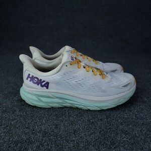 Hoka One One Clifton 8 Shoes Womens Size 11B White Running Sneakers 1119394 BDBW